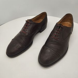 Paul Stuart Dress Shoes 9 Brown Leather Oxford Formal Classic Made In Italy